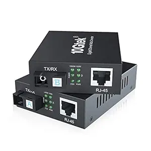 10Gtek Gigabit Media Converter 10 100 1000Base-Tx to 1000Base-LX single-mode SC fiber up to 20KM Gigabit SC to RJ45 (Bi-Directional)