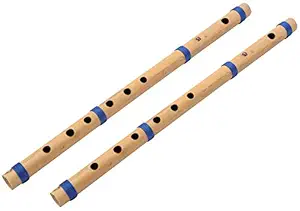 Music Palace Set Of 2 Flute Bamboo G Scale (Natural)