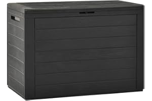 vidaXL Garden Storage Box Anthracite Stylish Sturdy Solid Stable Durable Outdoor Patio Terrace Cushion Deck Pillow Toolbox Chest 78x44x55cm