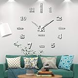 wanduhr zahlen und buchstaben Modernes Design, große Größe für Wanddekoration, Acryl-Spiegelfläche lassen Ihr Zimmer eine stilvolle und moderne Atmosphäre bekommen.