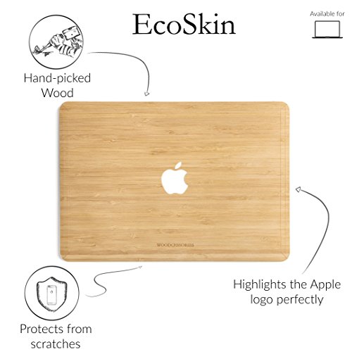 Woodcessories EcoSkin – MacBook 13 Air & Pro Cover, Schutz, aus echtem Holz, Apfellogo (FSC-zertifiziert – Bambus) - 2