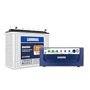 Luminous Inverter & Battery Combo for Home, Office & Shops ( Eco Volt Neo 1050 Sine Wave Inverter, Inverlast ILTT 24060 180 Ah Tall Tubular Battery)