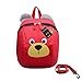 Produktbild Süß Bär Mini Rucksack Kinder Babyrucksack Kindergartenrucksack Kinderrucksäcke Schulrucksack Kleinkinder Rucksack mit Leine Brustgurt Hund Rucksack für Jungen Mädchen unter 3 Jahren (Rot)