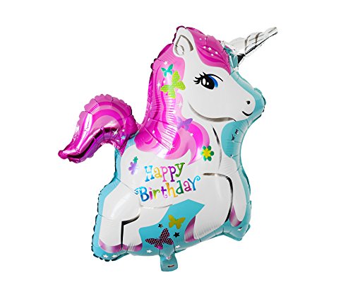 Folienballon „Einhorn Ballon Happy Birthday“ Heliumballon Luftballon Party Hochzeit Kindergeburtstag Geburtstag Deko 65 cm
