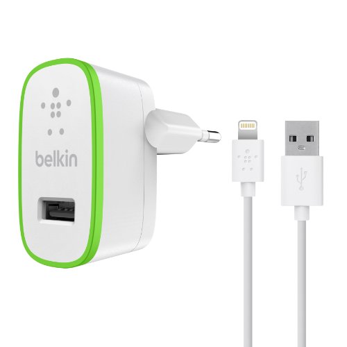 Belkin Universal Netzladegerät (2100mA, USB-Anschluss, inkl. 1,2m Lightning Ladekabel, geeignet für iPhone 5/5c/5s, iPhone 6/6s/6 Plus/6s Plus, iPhone 7/7 Plus, iPhone SE, iPad Air 2, iPad Pro) weiß