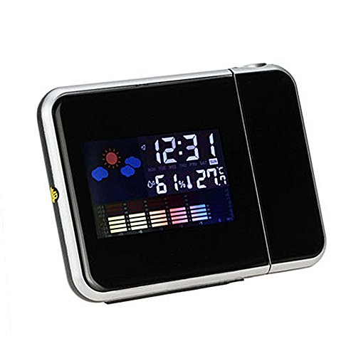 Merssavo Projektionswecker Digitale LED Display Projektor Wecker Wetter Temperatur Feuchte - 2