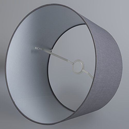 QAZQA Leinen Schirm 45cm rund DS E27 leinen dunkelgrau , Rund konisch Schirm Pendelleuchte, Schirm Stehleuchte, - 5