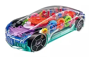 Supreme Deals 3D Transparent Concept Super Car Toy for Kids with 360 Degree Rotation, Gear Simulation Mechanical Car Technology w/d Sound & Light Toys for Kids Boys & Girls