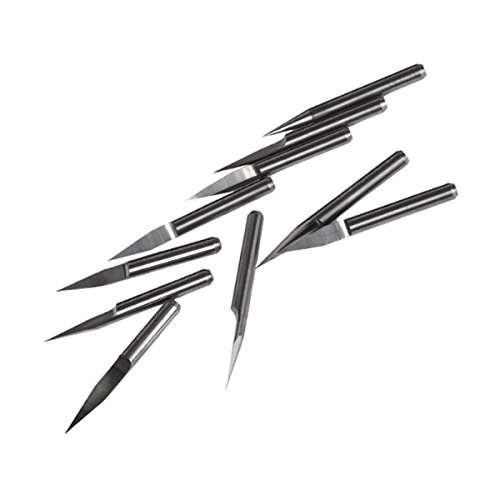 Tinksky Hartmetall-Gravur Bit 20 Grad 0.1mm CNC-Router-Tools für Leiterplatte 10er Pack - 2