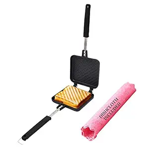 Grilled Sandwich Panini Maker with Dishcloth Volkninker Hot Sandwich Maker Pan Nonstick Aluminum Flip Pan