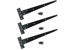 WYRE DIRECT 3X Black Tee Hinges 24" 600mm Long Very Heavy Duty Gate Shed FIXINGS Included