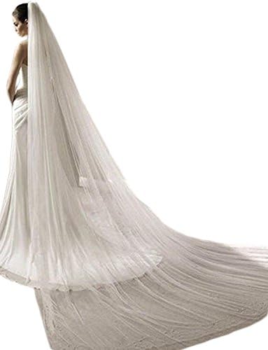 RuiyuhongE Bridal Veil with Train 1 Layer 3Mx3M Length Wedding Veils with Comb