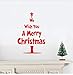Price comparison product image AELAHER Wall Stickers Christmas Tree Shop Window Merry Christmas Vinyl Wall Decal 58X40Cm