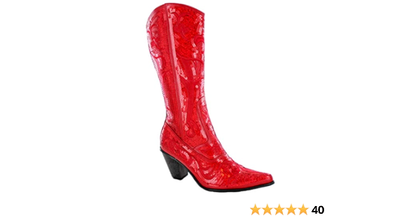 red bedazzled cowboy boots
