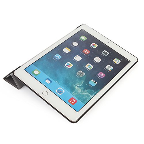 iHarbort® Apple iPad Air 2 Hülle – Slim Smart Cover Case Leder Tasche Hülle Etui Schutzhülle Ständer für iPad Air 2, mit Schlaf / Wach-up-Funktion (iPad Air 2, grau) - 4