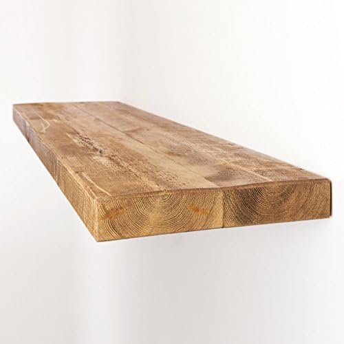Funky Chunky Furniture 12x2 Rustic Solid Wood Floating Shelf , Walnut , 90cm