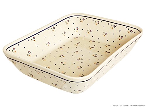 Original Bunzlauer Keramik Auflaufform mit hohem Rand für 6 Personen im Dekor 111