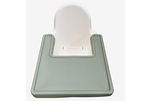 Minifolk High Chair Full Cover Mat Tray Made For IKEA ANTILOP BPA Free Silicone Placemat Dishwasher Safe Baby Toddler (Thyme)