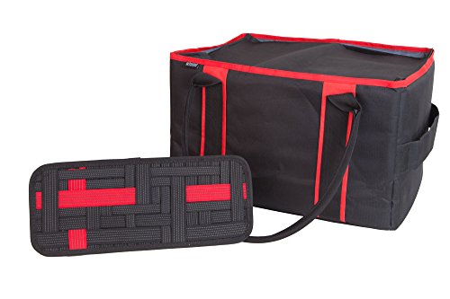 Download Wididi Extra Durable Black with Red Boot File Bag with Dividers and Bonus Car Visor Organizer