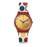 Swatch Unisex Erwachsene Analog Quarz Uhr mit Silikon Armband GR708