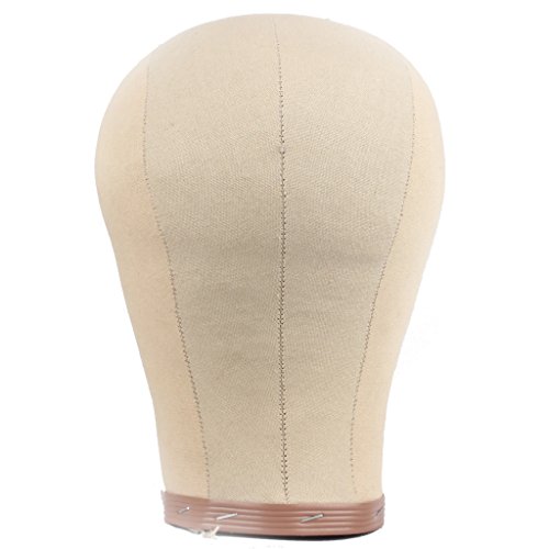Kissmywig Canvas Cork Model Head for Fixing Wigs / Hats Block Stand 22"
