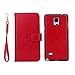 Produktbild Coollee Lederhülle für Samsung Note 4 Hülle Ledertasche mit [9 Kartenfach] [Abnehmbare] Schutzhülle im Bookstyle Klapphülle Brieftasche PU Leder Flip Etui, Rot