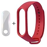 TianranRT Soft Silikon Ersatz Uhr Band+Tpu Explosionsgeschützt Film Weiches Ersatzband Explosionssicherer für Xiao Mi Band 3