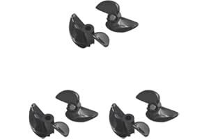 Paowsietiviity 3 set di 2 pezzi di eliche subacquee RC barca nave fuoribordo puntelli albero 3 mm pezzi di ricambio, nero, 34 x 3 mm