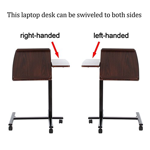 VECELO Laptop-Tisch höhenverstellbar mit Rollen für Notebook (Größe A) - 3