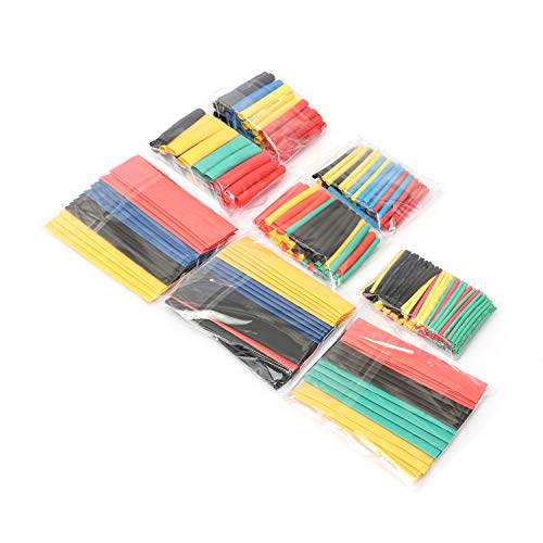Preisvergleich Produktbild KEZIO Doppelwandkleber Schrumpfschlauch-Kit, (328 STÜCKE) Hochtemperaturbeständige, umweltfreundliche flammhemmende Schrumpfschlauchhülle, bunt Hardware-Reparaturwerkzeug