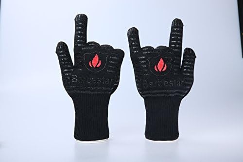BBQ Grilling Cooking Gloves, Barbestar 13 Extreme Heat Resistant Gloves, Protection up to 932??Silicone Insulated Gloves,Versatile Use for Grilling, Smoking, Cooking, Baking (1 Pair) by Barbestar