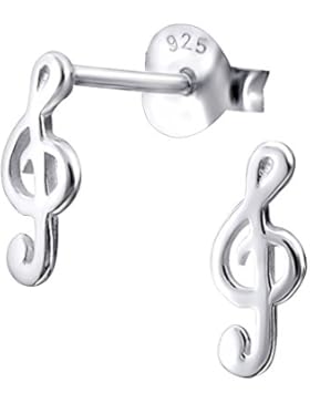 Laimons Damen-Ohrstecker Damenschmuck Notenschlüssel glanz Sterling Silber 925
