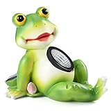 CIZEN LED Dibujos animados Luces Solares, Luces LED Portátiles en Forma de Rana para...