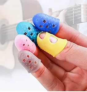 SG Musical - Finger Sleeve Silicone Fingertip Protectors Guitar Finger Guards Finger Protection Covers Caps for Stringed Instruments Guitar-5pcs