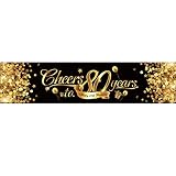 bannerkönig 80. Geburtstagsschild: Alles Gute zum 80. Geburtstag Banner mit schwarzem Hintergrund und goldenen Worten 