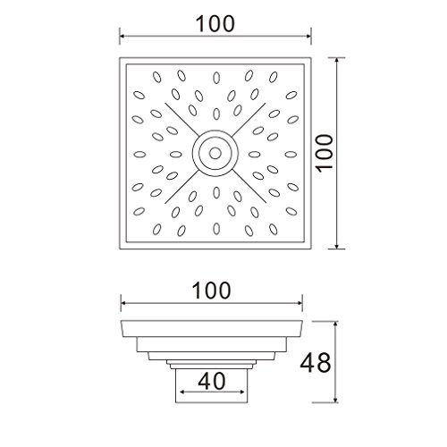 2 Jahre Garantie Auralum® Hochwertiger gold Bodenablauf Duschablauf 10*10cm aus Kupfer Rostenfrei - 2
