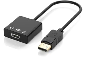 OMIVINE DisplayPort to HDMI, 4K DP Display Port to HDMI Adapter Gold-Plated DP Male to HDMI Female Converter with Audio for Lenovo, Dell, HP, NVIDIA, AMD, etc - Black