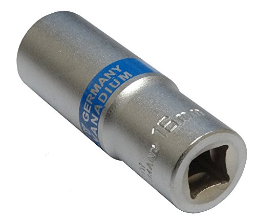 Aerzetix: Steckschlüssel Einsatz Nuss 6 kant 3/8 16mm tief lange professionelle hochwertige erweitert Stahl CrV - 2