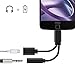 Produktbild ALLCACA 2 in 1 USB-C auf 3,5 mm Audio Adapter Nylon geflochten USB Typ C Schnellladung auf 3,5 mm Audio Jack Adapter Portable Typ C auf 3,5 mm Klinkenstecker für Motorola Moto Z, LeEco Le S3 und mehr, Schwarz