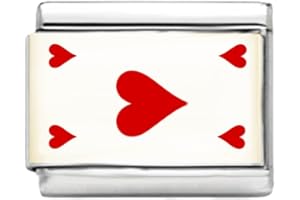 AKKi jewelry Italian italy Charms für Armband Classic glieder Italy Charm, Silber Gold Edelstahl Links Kult Blume Tiere Herz für Basisarmband Glänzend matt Farbe kompatibel mit Original Strass