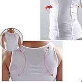 F.Dorla MENS SLIMMING BODY SLIM CHEST TUMMY SHAPER VEST UNDER SHIRT WAIST BACK SUPPORT (White, M)