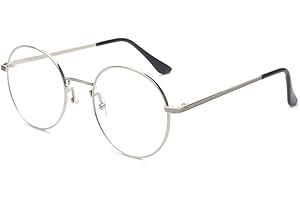 Outray Vintage Classic Round Glasses Metal Frame Eyewear Clear Lens Glasses For Women/Men