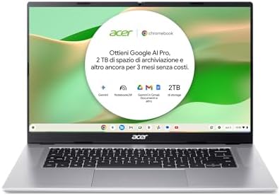 Acer Chromebook 315 CB315-8H-878V Notebook, Display 15.6" FHD, Silver