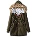 Produktbild Geili Damen Wintermantel Parka Mantel Winterjacke Kunstfell Kapuzenjacke Frauen Warm Gefüttert Dicker Outwear Übergangsjacke Reißverschlus Taschen Fleecejacke Windjacke mit Fellkapuze