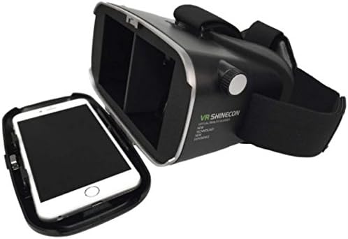 VR Shin Econ 3D VR virtual reality 3D Glasses for watching 3D Movies and Games/Headset Compatible with Smartphones from 4 to 6 inches/Apple iPhone/Samsung Galaxy/S6 S7 Edge Plus Free Instruction Manual in German Language