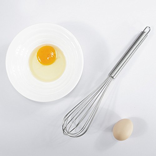 SveBake 4 Schneebesen Set – Edelstahl Küchen Schneebesen Ballonschneebesen Küchenutensilien zum Mischen von Rühren, 18,5cm + 21cm + 27cm + 30cm - 6