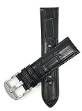 Leder Uhrenarmband 20mm für Herren, Schwarz, Krokodilmuster, auch verfügbar in braun und hellbraun