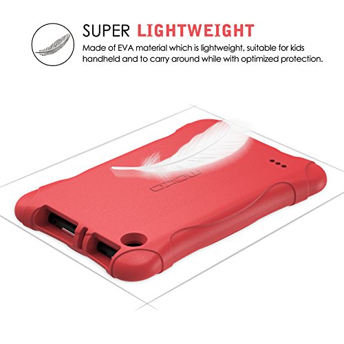 MoKo Fire 7 2015 Hülle – Superleicht EVA Stoßfest Kinderfreundlich Kinder Schutzhülle für Amazon Fire 7.0 Zoll (5. Generation – 2015 Modell), Rot - 5
