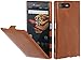 Produktbild StilGut UltraSlim Case Hülle Leder-Tasche kompatibel mit Sony Xperia X Compact, Cognac