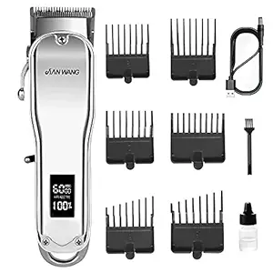 JIANWANG Hair Clippers Full Metal for Men Cordless LED Display Hair Trimmer Beard Trimmer Barber Hair Cut Grooming Kit for Stylists